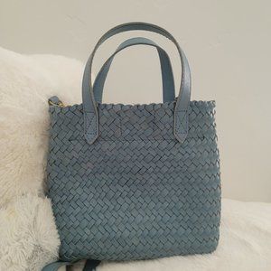 Madewell small woven leather tote